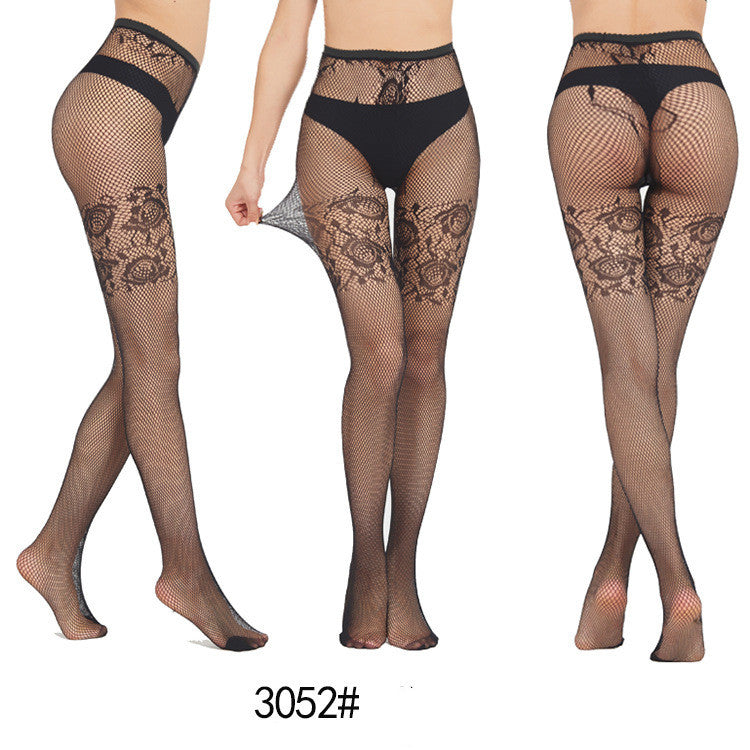 Jacquard Black Stockings