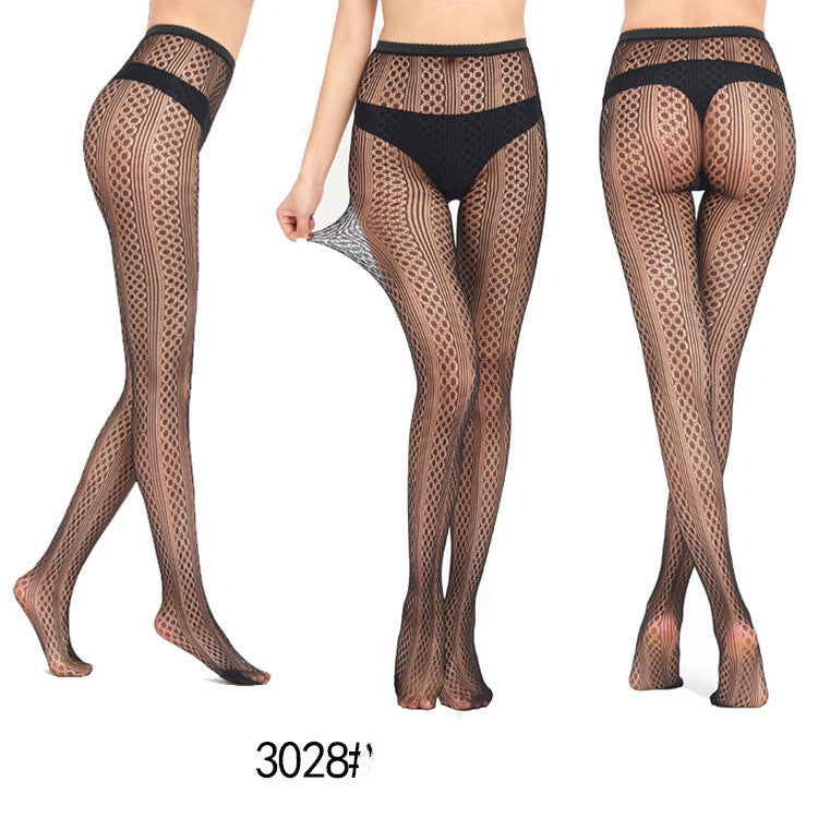 Jacquard Black Stockings