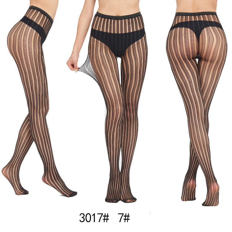 Jacquard Black Stockings