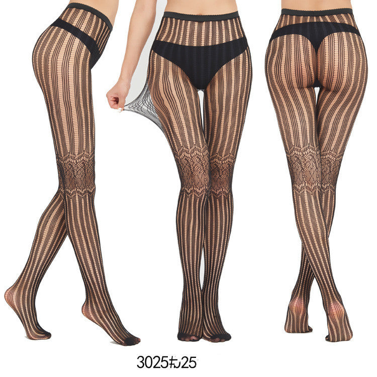Jacquard Black Stockings