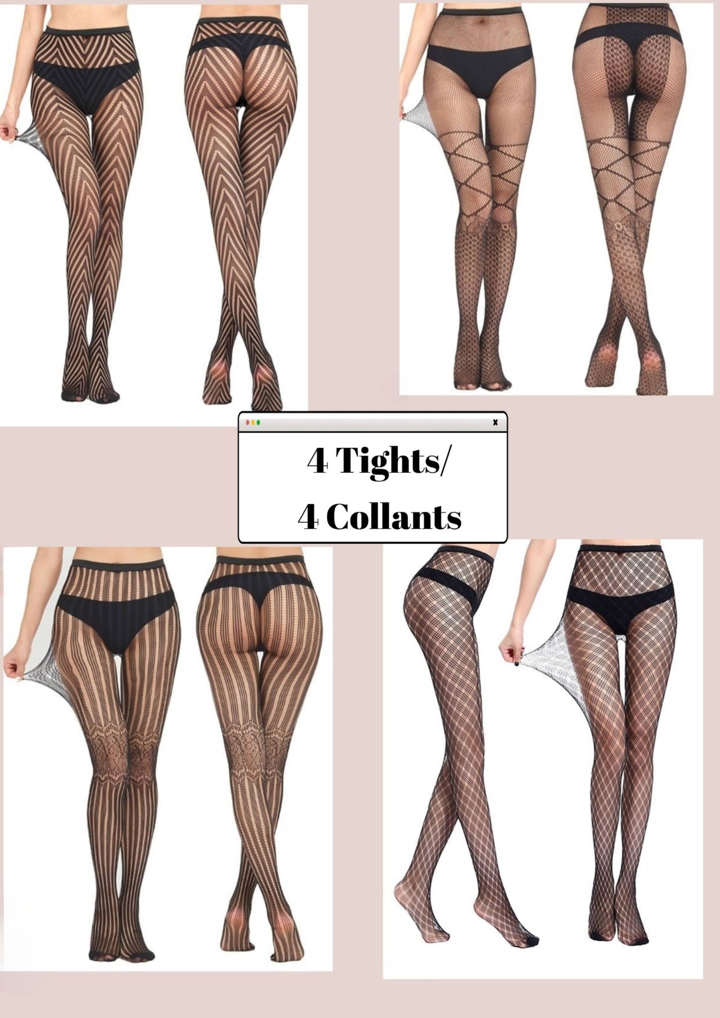 Fishnet stocking-Pack of 4