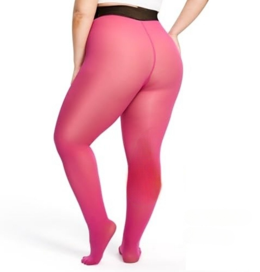 Vanilla/Pink fleece lined tight-one seam