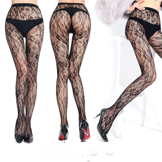 Jacquard Black Stockings