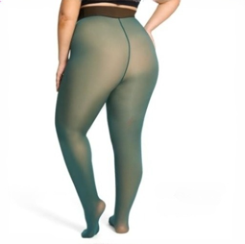 Vanilla/Green fleece lined tight-one seam